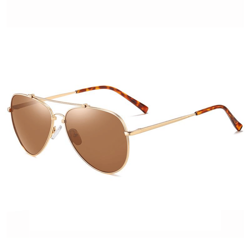 Unisex Polarized Aviators with Brow Bar Sunglasses Echo - Ever Collection NYC