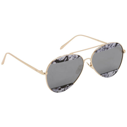 Unisex Metal Sunglasses With Marble Accent Marble Aviators - Ever Collection NYC