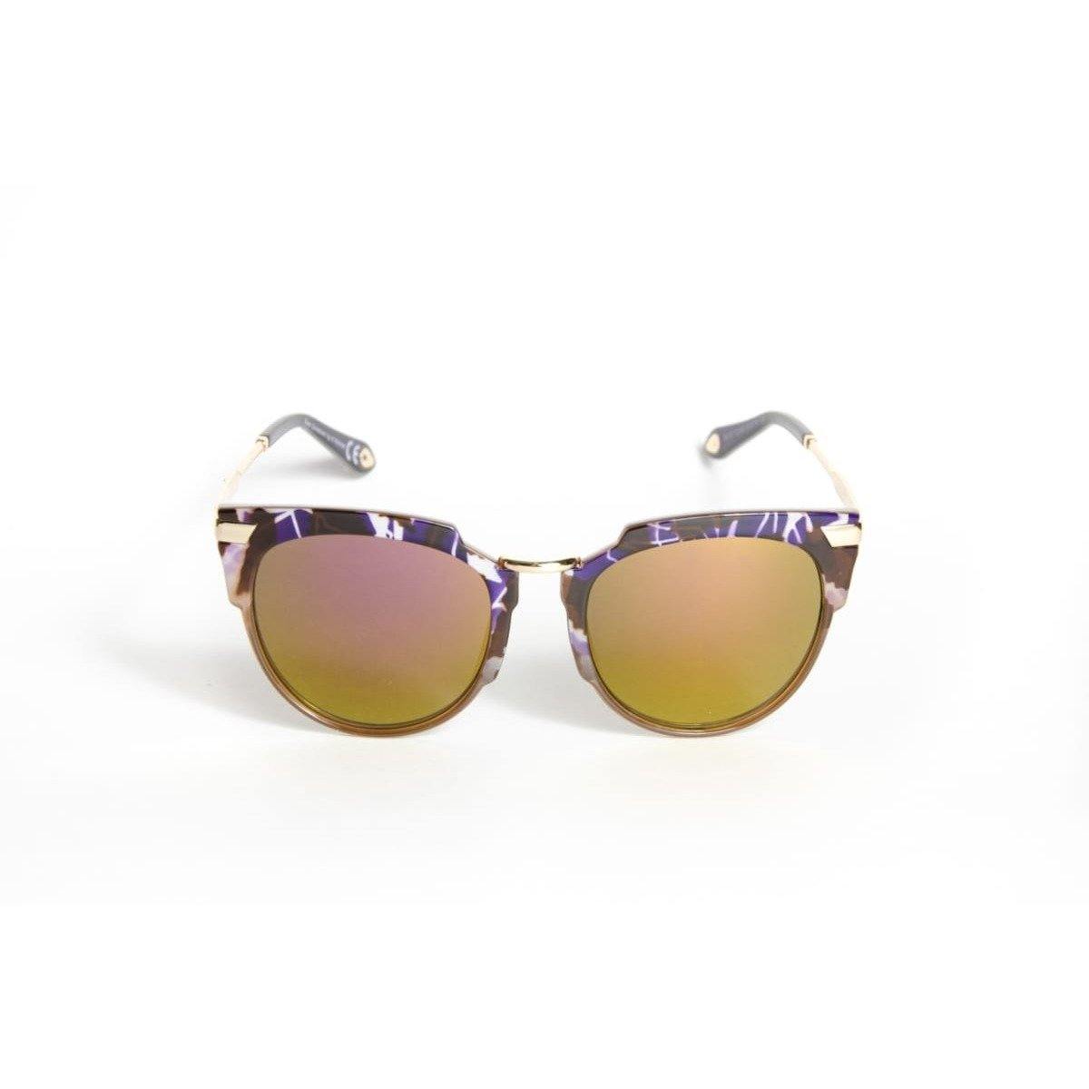 Women's Stylish Round Sunglasses Purple Marble - Ever Collection NYC