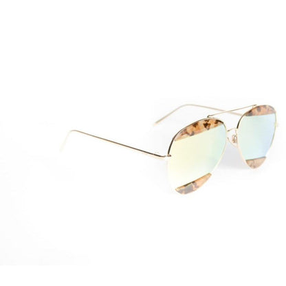 Unisex Metal Sunglasses With Marble Accent Marble Aviators - Ever Collection NYC