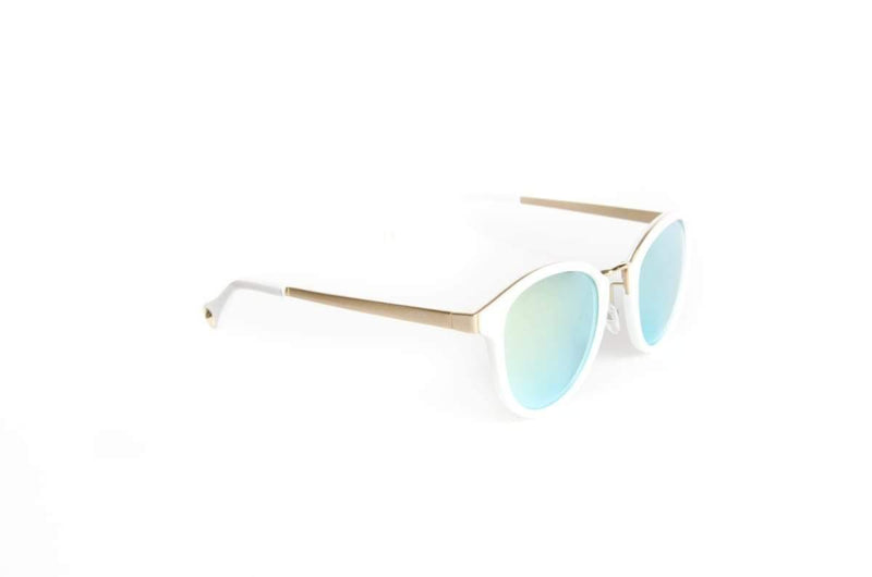 Flexible Unisex Round White Line Sunglasses - Ever Collection NYC