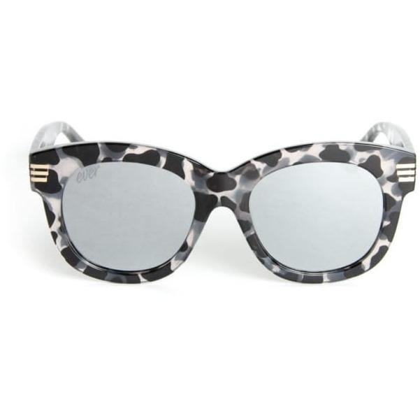 Women Big Round Frame Acetate Sunglasses Black Wildflower - Ever Collection NYC