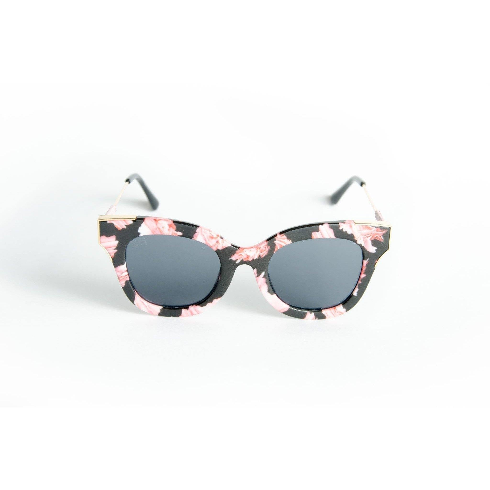 Women's Round Frame Cat Eye Flower Sunglasses - Ever Collection NYC